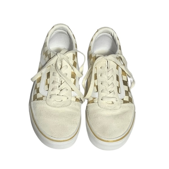 Vans Old Skool Gold Checkerboard Sneakers - Picture 4 of 10